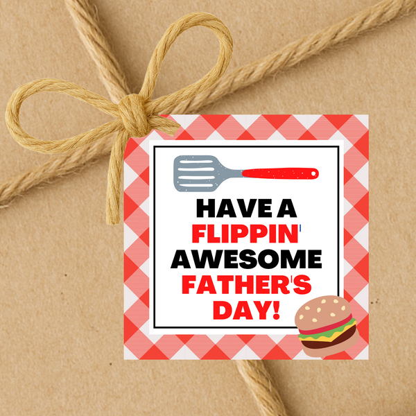 INSTANT DOWNLOAD Have A Flippin' Awesome Father's Day Square Gift Tags 2.5x2.5