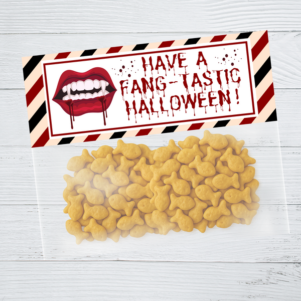 INSTANT DOWNLOAD Have A Fangtastic Halloween Favor Bag Toppers