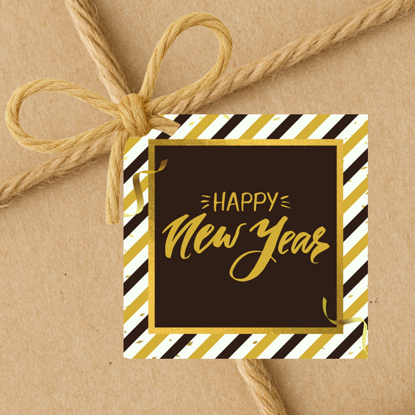 INSTANT DOWNLOAD Happy New Year Square Gift Tags 2.5x2.5