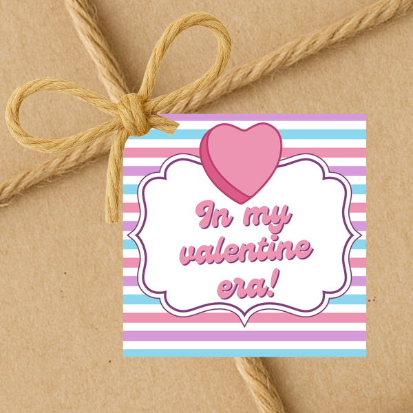 INSTANT DOWNLOAD In My Valentine Era Gift Tags 2.5x2.5