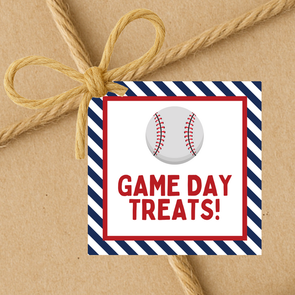 INSTANT DOWNLOAD Baseball Game Day Treats Gift Tags 2.5x2.5