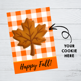 INSTANT DOWNLOAD Orange Plaid Happy Fall Cookie Cards 3.5x5