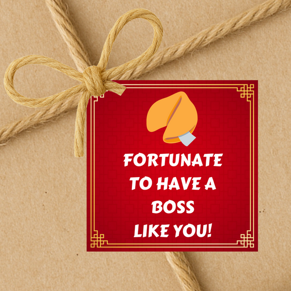 INSTANT DOWNLOAD Fortunate To Have A Boss Like You Square Gift Tags 2.5x2.5
