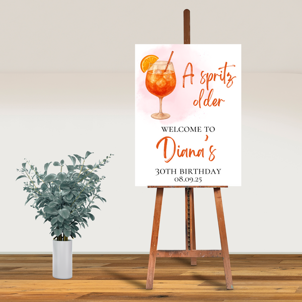 Editable Birthday Welcome Sign | A Spritz Older | Instant Download | Canva Template | 18x24, 20x30, 24x36