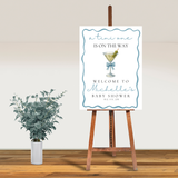 Editable Blue A Tini One Is On The Way Baby Shower Welcome Sign | Instant Download | Canva Template | 18x24, 24x36