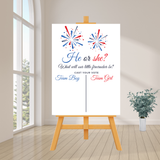 DIGITAL DOWNLOAD ONLY Patriotic Fireworks Themed Gender Reveal Party Voting Poster