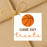 INSTANT DOWNLOAD Basketball Game Day Treats Square Gift Tags 2.5x2.5
