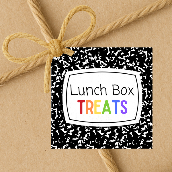Notebook Lunch Box Treats Tags | Back To School Gift Tags | Instant Download | 2.5x2.5