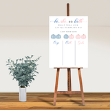 DIGITAL DOWNLOAD ONLY Fall Pink And Blue Twins Pumpkin Gender Reveal Party Voting Poster