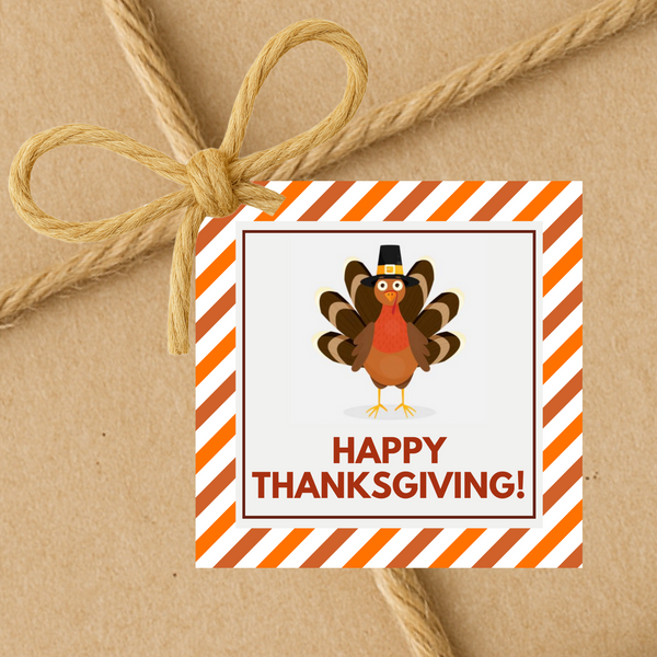 INSTANT DOWNLOAD Happy Thanksgiving Square Gift Tags 2.5x2.5