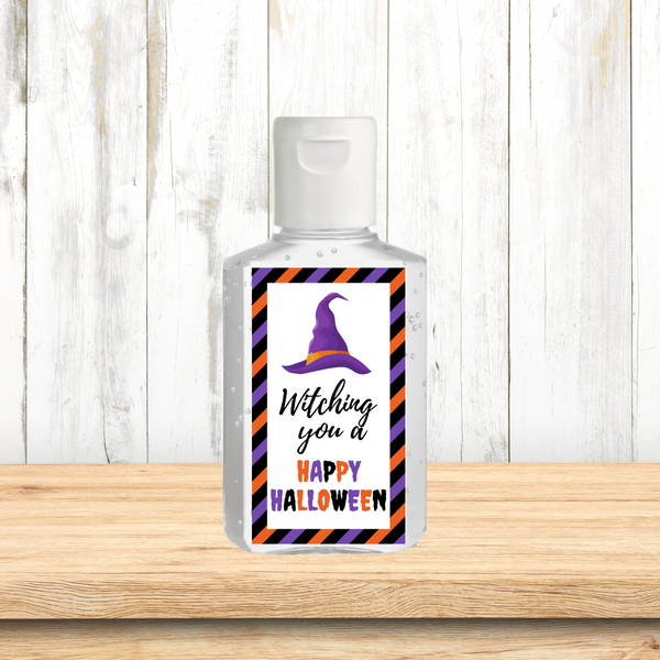 INSTANT DOWNLOAD Witching You A Happy Halloween Hand Sanitizer Labels