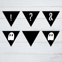 INSTANT DOWNLOAD Printable Halloween Ghost Themed Banner 5.5x4.8