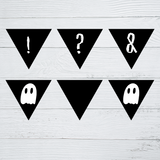 INSTANT DOWNLOAD Printable Halloween Ghost Themed Banner 5.5x4.8