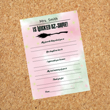 INSTANT DOWNLOAD Wicked Themed Teacher Questionnaire 5x7