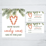INSTANT DOWNLOAD Christmas Guess How Many Candy Canes Are In The Jar Guessing Game