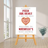 Editable A Little Pizza Our Heart Is On The Way Baby Shower Welcome Sign | Pizza Theme | Instant Download | Canva Template | 18x24, 24x36