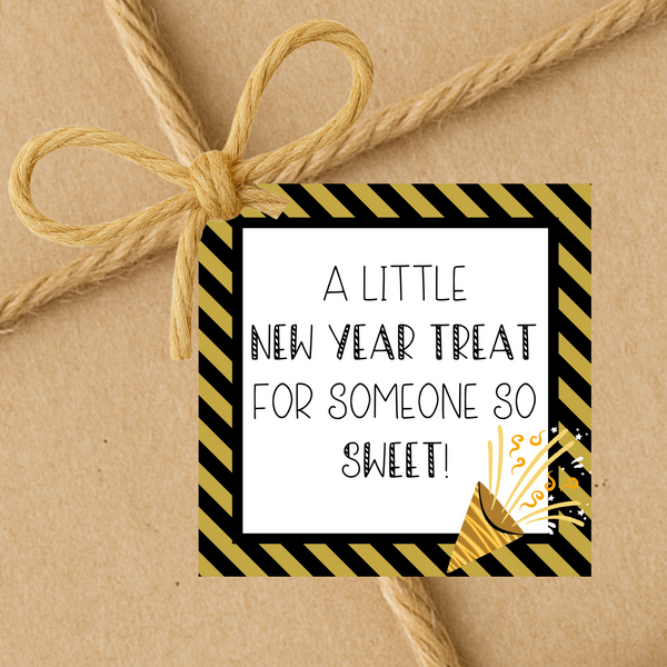 INSTANT DOWNLOAD A Little New Year Treat For Someone So Sweet Square Gift Tags 2.5x2.5