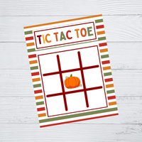 INSTANT DOWNLOAD Fall Themed Tic Tac Toe Game Cards