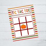 INSTANT DOWNLOAD Fall Themed Tic Tac Toe Game Cards