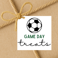 INSTANT DOWNLOAD Soccer Game Day Treats Square Gift Tags 2.5x2.5