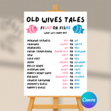 DIGITAL DOWNLOAD ONLY Fish Themed Gender Reveal Old Wives Tales Sign