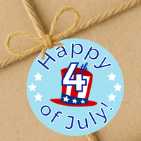INSTANT DOWNLOAD Patriotic Happy 4th Of July Round 2" Gift Tags