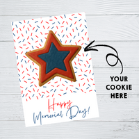 INSTANT DOWNLOAD Happy Memorial Day Cookie Card 3.5x5