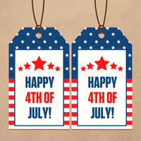 INSTANT DOWNLOAD Patriotic Happy 4th Of July Gift Tags