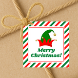 INSTANT DOWNLOAD Elf Hat Merry Christmas Square Gift Tags 2.5x2.5