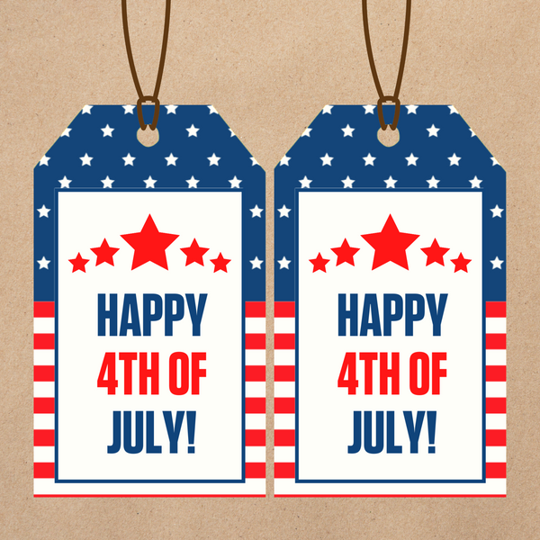 INSTANT DOWNLOAD Patriotic Happy 4th Of July Gift Tags