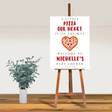 Editable A Little Pizza Our Heart Is On The Way Baby Shower Welcome Sign | Pizza Theme | Instant Download | Canva Template | 18x24, 24x36