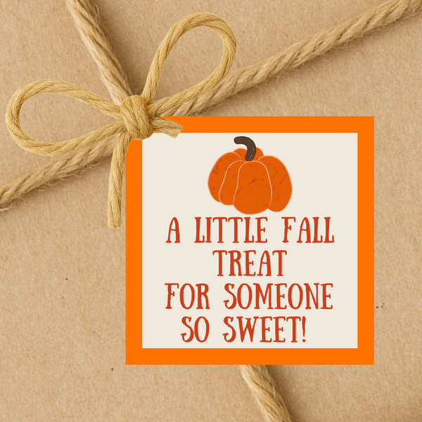 INSTANT DOWNLOAD A Little Fall Treat For Someone So Sweet Square Gift Tags 2.5x2.5