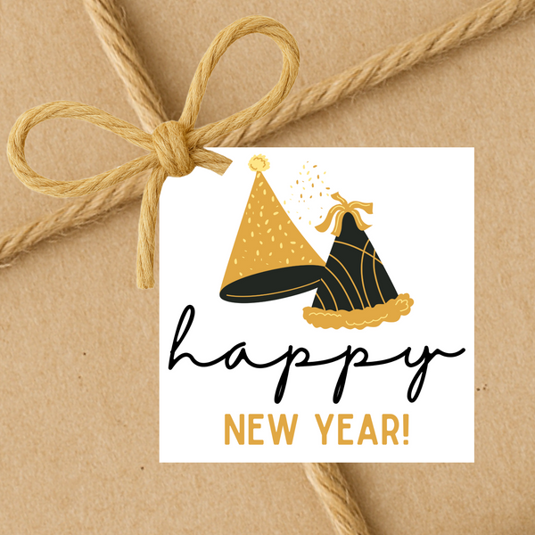 INSTANT DOWNLOAD Happy New Year Square Gift Tags 2.5x2.5
