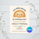 Editable Our Little Pierog Is Turning One Birthday Invitation Template | Instant Download | Canva Template | 5x7