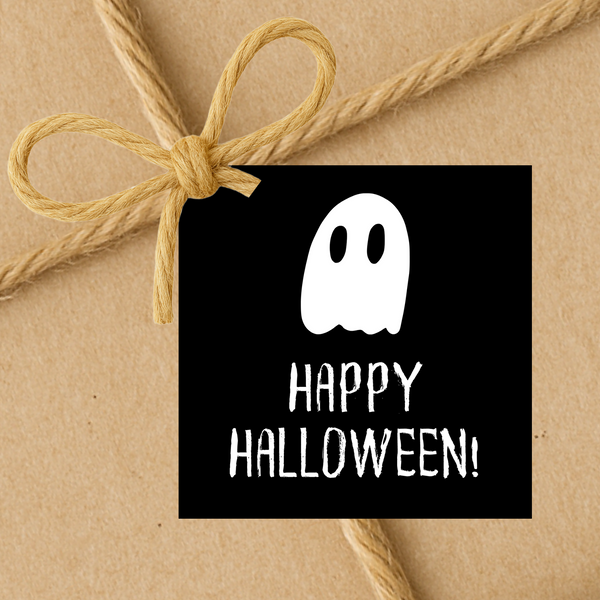 Halloween Ghost Happy Halloween | Halloween Gift Tags | Instant Download | 2.5x2.5