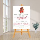 DIGITAL DOWNLOAD ONLY Christmas Tis The Season To Be Engaged Red Cardinal Engagement Party Welcome Sign