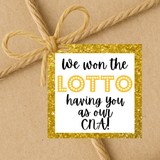 INSTANT DOWNLOAD We Won The Lotto Having You As Our CNA Square Gift Tags 2.5x2.5