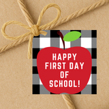 Happy First Day Of School | Apple | Back To School Gift Tags | Instant Download | 2.5x2.5