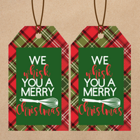 INSTANT DOWNLOAD We Whisk You A Merry Christmas Gift Tags