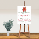 DIGITAL DOWNLOAD ONLY Christmas Tis The Season To Be Engaged Red Cardinal Engagement Party Welcome Sign