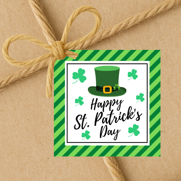 INSTANT DOWNLOAD Happy St. Patrick's Day Square Gift Tags 2.5x2.5