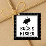 INSTANT DOWNLOAD Bugs & Kisses Halloween Square Gift Tags 2.5x2.5