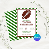 DIGITAL DOWNLOAD ONLY Football Watch Party Editable Invitation 5x7