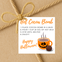 INSTANT DOWNLOAD Happy Halloween Hot Cocoa Bomb Gift Tags 2x2