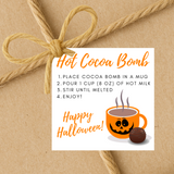 INSTANT DOWNLOAD Happy Halloween Hot Cocoa Bomb Gift Tags 2x2