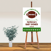 Editable A Little All-Star Is On The Way Baby Shower Welcome Sign | Football Theme | Instant Download | Canva Template | 18x24, 24x36