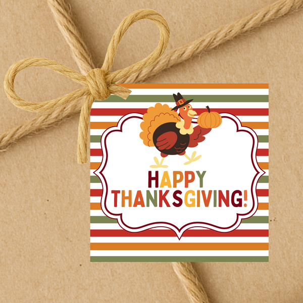 INSTANT DOWNLOAD Happy Thanksgiving Square Gift Tags 2.5x2.5
