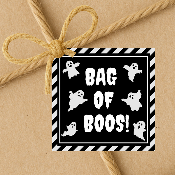Ghost Bag Of Boos | Halloween Gift Tags | Instant Download | 2.5x2.5