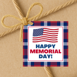 INSTANT DOWNLOAD Happy Memorial Day Square Gift Tags 2.5x2.5