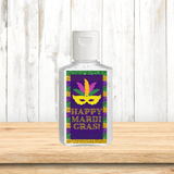 INSTANT DOWNLOAD Happy Mardi Gras Hand Sanitizer Labels